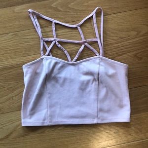 Pink chained strap crop top
